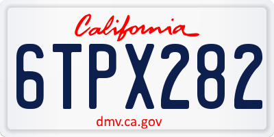 CA license plate 6TPX282