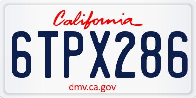 CA license plate 6TPX286