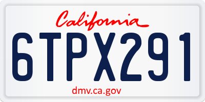 CA license plate 6TPX291