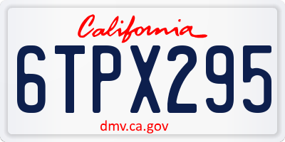 CA license plate 6TPX295