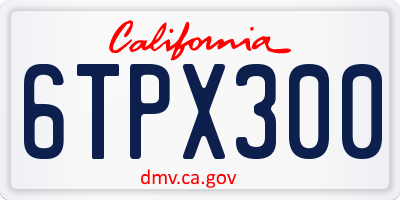 CA license plate 6TPX300