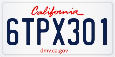 CA license plate 6TPX301