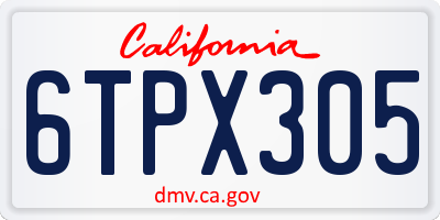 CA license plate 6TPX305