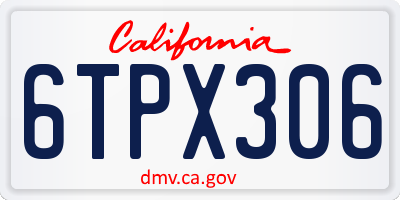 CA license plate 6TPX306