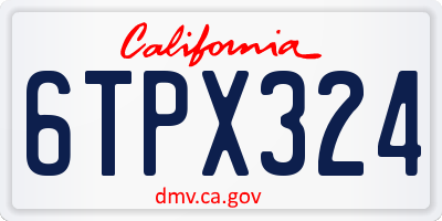 CA license plate 6TPX324