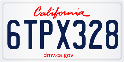 CA license plate 6TPX328