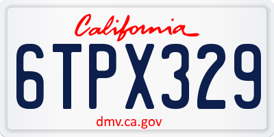 CA license plate 6TPX329