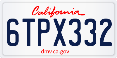 CA license plate 6TPX332