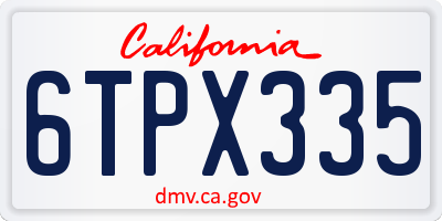 CA license plate 6TPX335