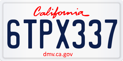 CA license plate 6TPX337