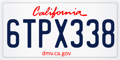 CA license plate 6TPX338