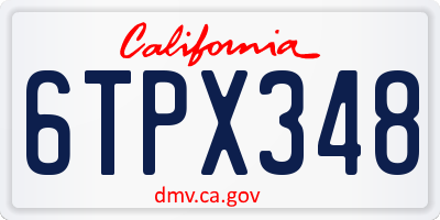 CA license plate 6TPX348