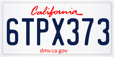 CA license plate 6TPX373