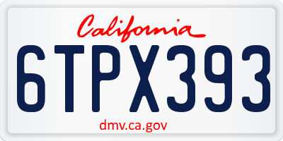 CA license plate 6TPX393