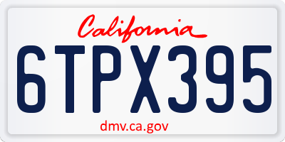 CA license plate 6TPX395