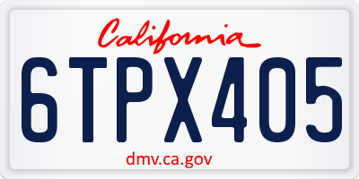 CA license plate 6TPX405