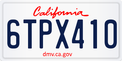 CA license plate 6TPX410