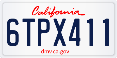 CA license plate 6TPX411