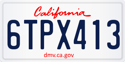 CA license plate 6TPX413