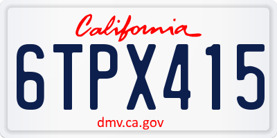 CA license plate 6TPX415