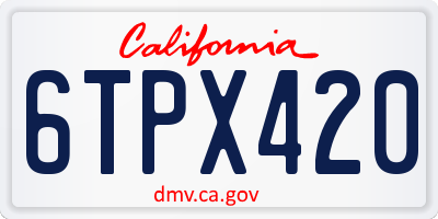 CA license plate 6TPX420