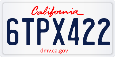 CA license plate 6TPX422