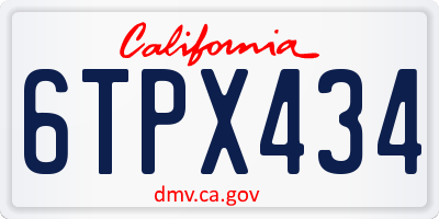 CA license plate 6TPX434