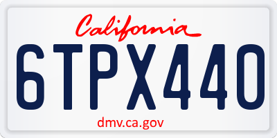 CA license plate 6TPX440