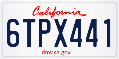 CA license plate 6TPX441