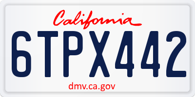 CA license plate 6TPX442