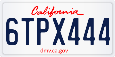 CA license plate 6TPX444