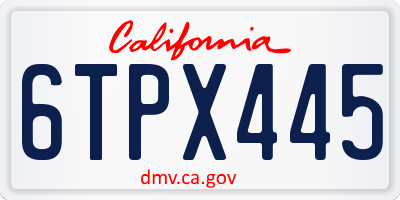 CA license plate 6TPX445