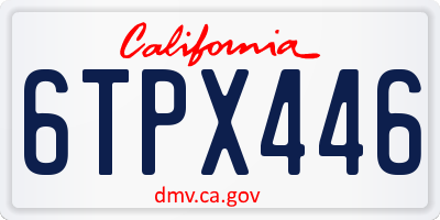 CA license plate 6TPX446