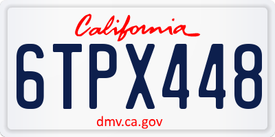 CA license plate 6TPX448