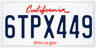 CA license plate 6TPX449