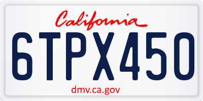 CA license plate 6TPX450