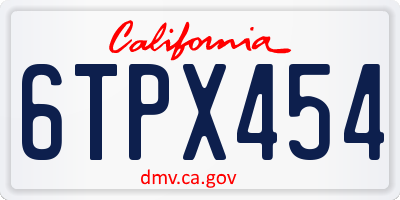 CA license plate 6TPX454