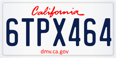 CA license plate 6TPX464