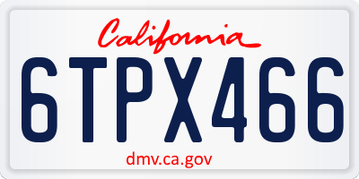 CA license plate 6TPX466