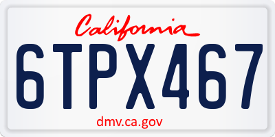 CA license plate 6TPX467