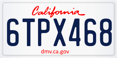 CA license plate 6TPX468