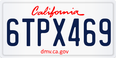 CA license plate 6TPX469