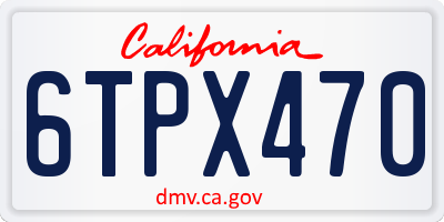 CA license plate 6TPX470