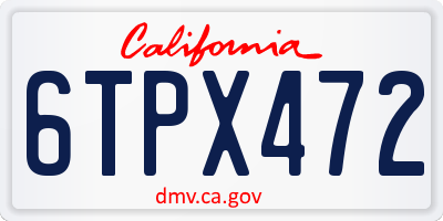 CA license plate 6TPX472