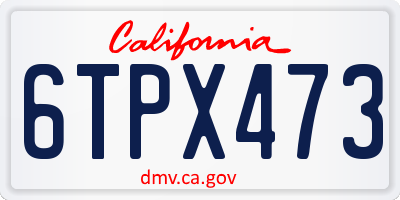 CA license plate 6TPX473