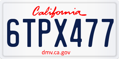 CA license plate 6TPX477