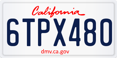 CA license plate 6TPX480