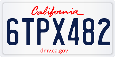 CA license plate 6TPX482