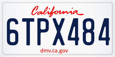 CA license plate 6TPX484