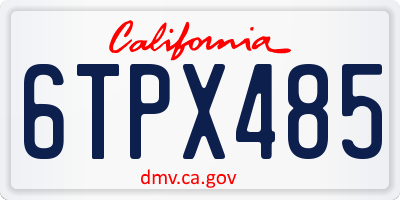 CA license plate 6TPX485